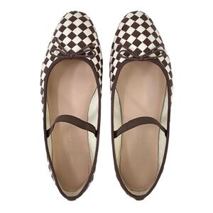 Loeffler Randall Leonie Soft Ballet Flat - Chocolate Brown Cream Leather Flats